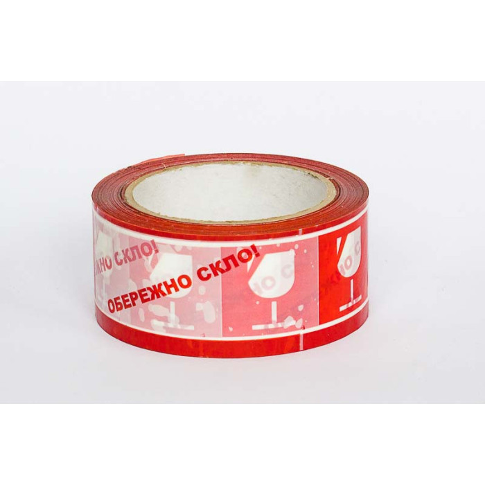 Скотч упаковочный "осторожно стекло" 48мм 66 м