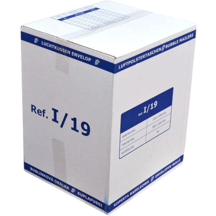 Конверт бандеральный I19 (300х425), 50 шт, желтый с пупырками