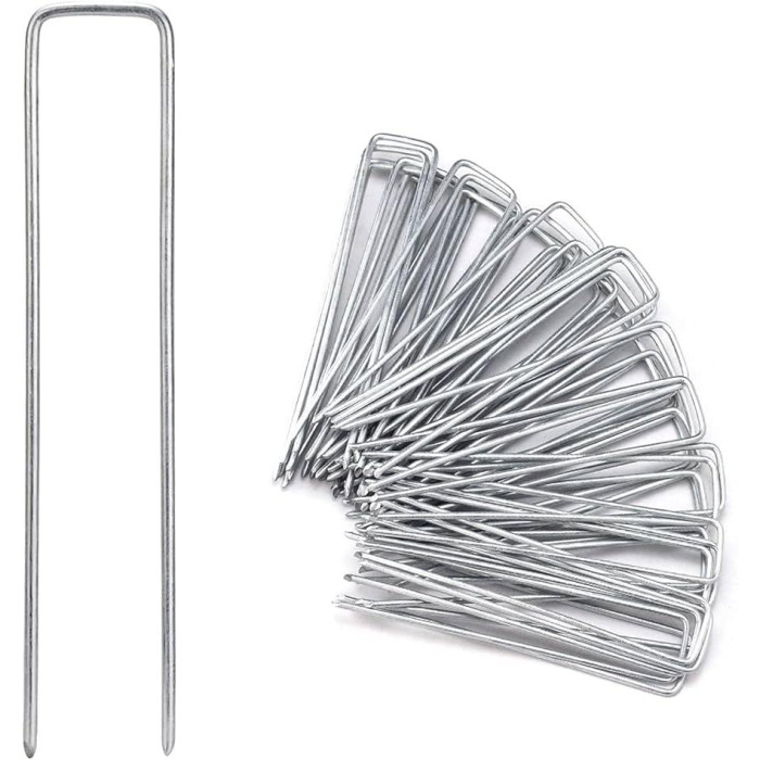 Колышек садовый для крепления агроволокна шпилька "U" 3/15 см, 100 шт