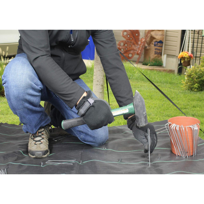 Колышек садовый для крепления агроволокна шпилька "U" 3/15 см, 100 шт