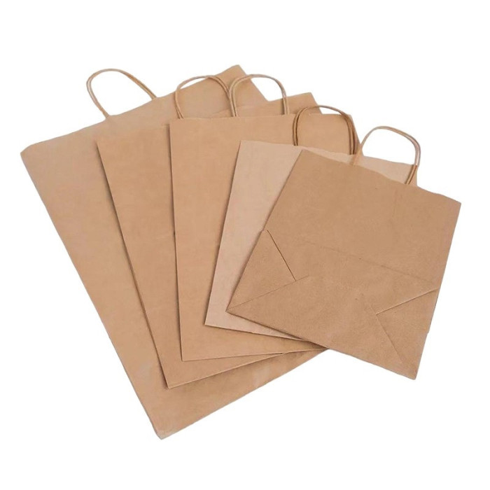 Крафт-пакет бурый с ручками 320×150×420 мм, бумажный, упаковка 50 шт