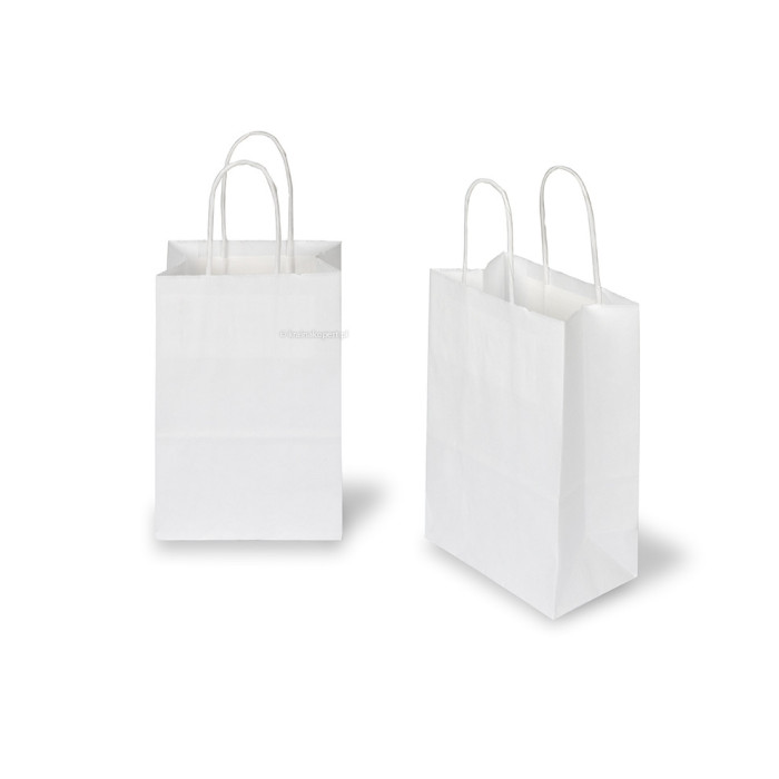 Крафт пакеты с ручками, 320x150x380 мм, белые, 50 шт. в упаковке