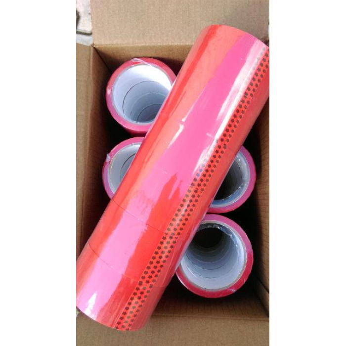 Скотч упаковочный красный 48 мм х 66 м