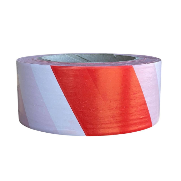 Сигнальная оградительная лента красно-белая 48 мм x 200 м