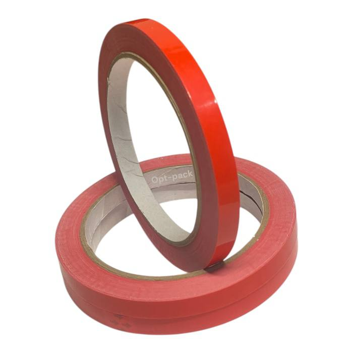 Скотч для клипсатора 9×66 мм, 55 мкм, красный