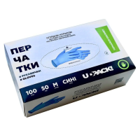 Перчатки нитриловые (М) синие UDPACK (3,0 гр), 100 шт